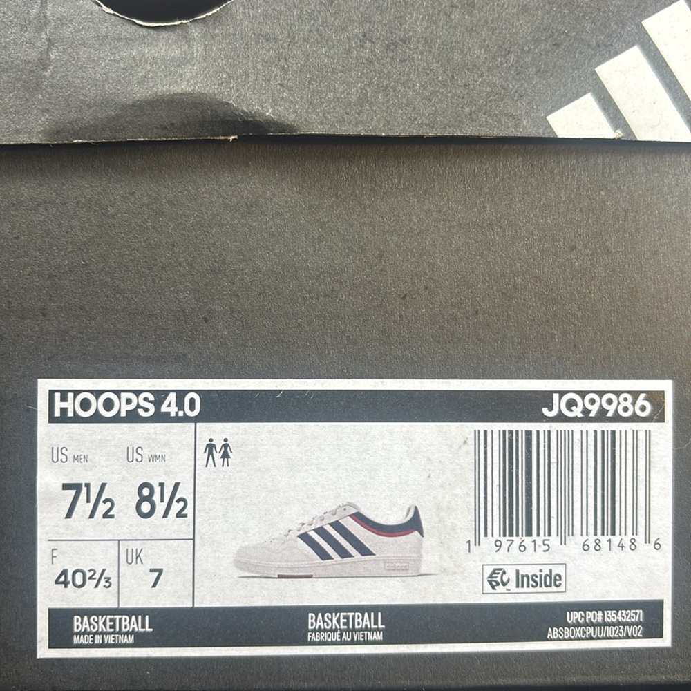 Adidas White and Blue Hoops 4.0 - Picture 5 of 5